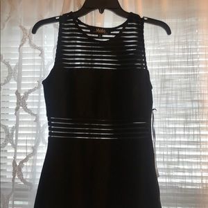Black sheer panel mini dress